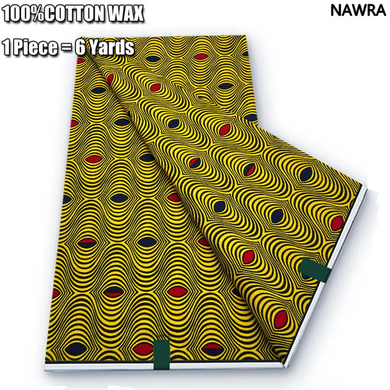 Анкара Африканска восъчен плат Гарантирано истинска восъчна кърпа в Нигерия стил Pagne Дрехи облечи Занаят САМ 100% памук Материал Изображение 1