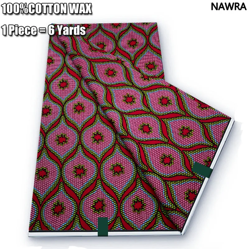 Анкара Африканска восъчен плат Гарантирано истинска восъчна кърпа в Нигерия стил Pagne Дрехи облечи Занаят САМ 100% памук Материал Изображение 3