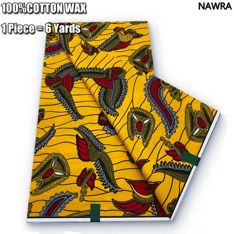 Анкара Африканска восъчен плат Гарантирано истинска восъчна кърпа в Нигерия стил Pagne Дрехи облечи Занаят САМ 100% памук Материал Изображение 4