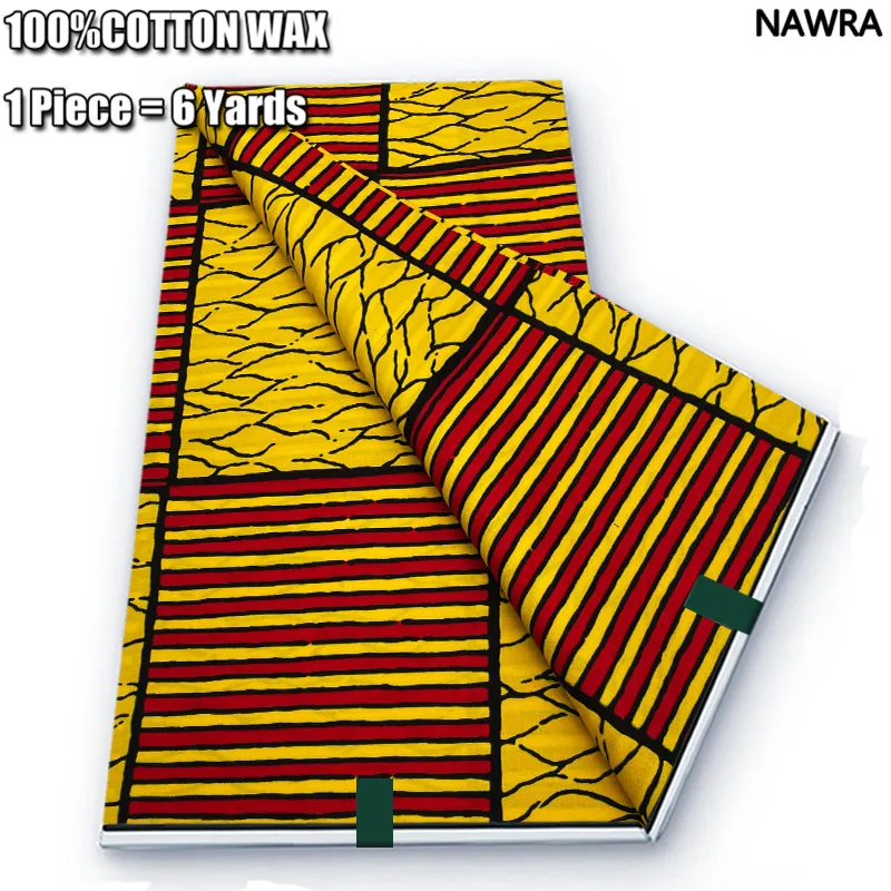 Анкара Африканска восъчен плат Гарантирано истинска восъчна кърпа в Нигерия стил Pagne Дрехи облечи Занаят САМ 100% памук Материал Изображение 5