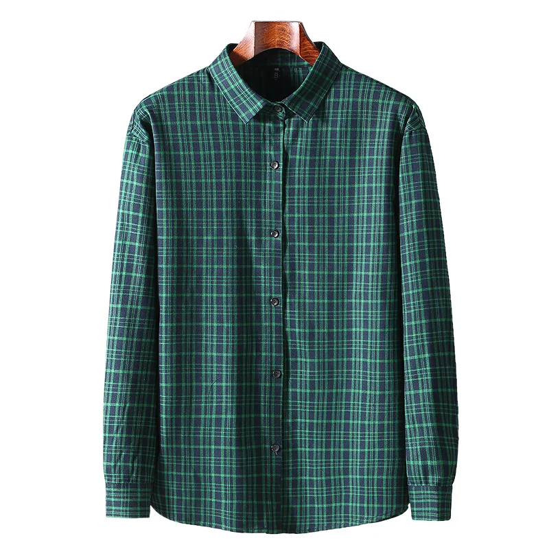 Мъжки Клетчатая риза с дълъг ръкав, Висококачествени Мъжки Ежедневни пролетно-есенна риза с копчета размер Оверсайз 10XL, бизнес Ризи за мъже, camisas Изображение 0