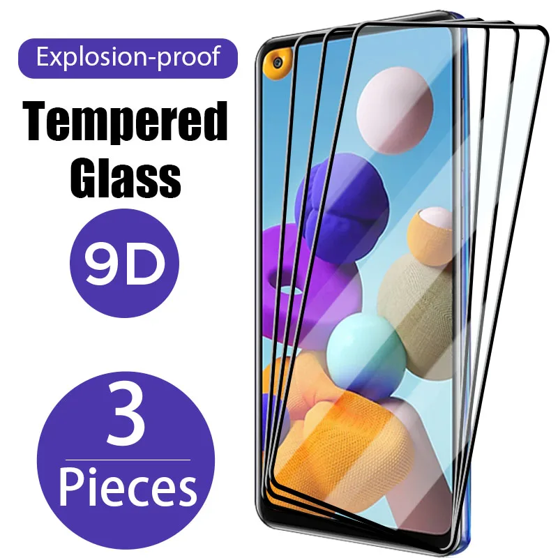 3 бр. Пълно Защитно Стъкло за Samsung Galaxy S20 FE Lite 5G екран Протектор за Samsung A52 A72 A21S A31 A50 M51 М31 M21 Стъкло Изображение 0