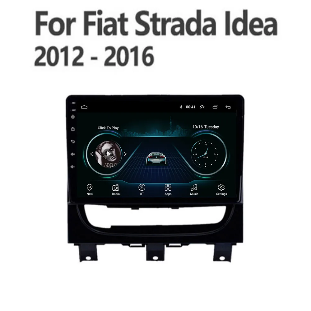 Автомобилно радио, GPS, Android 12 Мултимедиен Плейър Авто Стерео Аудио За Fiat Strada Idea 2012 2013 2014 11 Carplay Помещение БЕЗ DVD Изображение 5