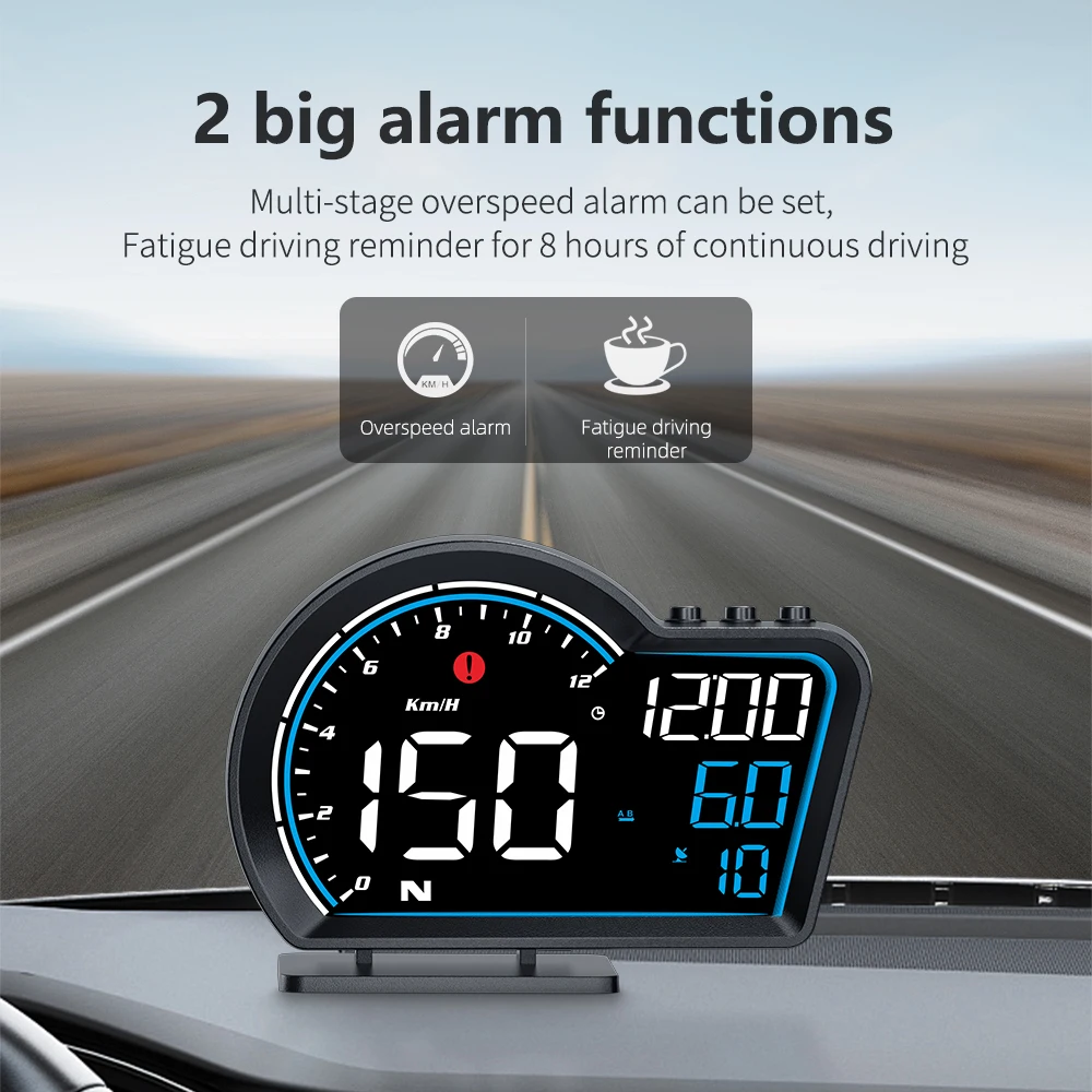 Система HUD GPS G16 Авто централен дисплей за всички автомобили led автоматично измерване на скоростта Интелигентна цифрова напомняне за тревожност Аксесоари за електроника Изображение 0