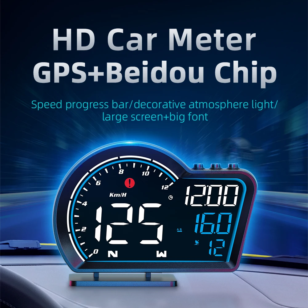 Система HUD GPS G16 Авто централен дисплей за всички автомобили led автоматично измерване на скоростта Интелигентна цифрова напомняне за тревожност Аксесоари за електроника Изображение 3