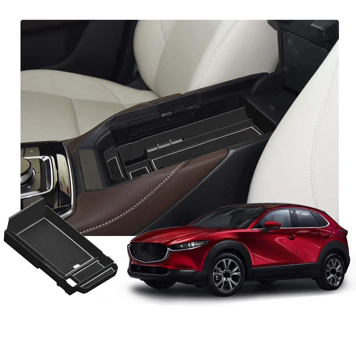 Титуляр Кутия за съхранение, Подлакътник на Централната конзола на Автомобила, Органайзер за купето, Тава за ръкавици за Mazda CX-30 2019 2020 Изображение 0