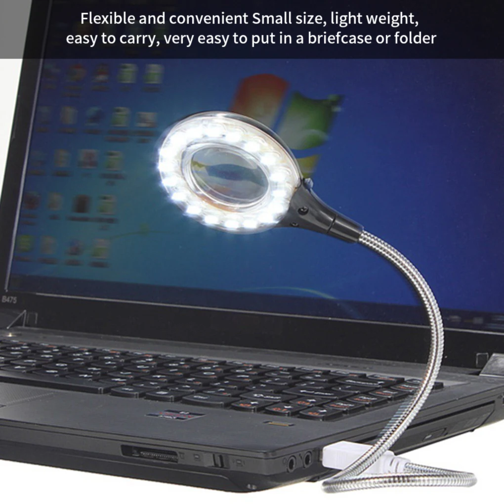 Светодиодна настолна лампа USB Mini Eye Protection Лампа за четене Нощно осветление за клавиатурата на лаптопа Бял Изображение 4