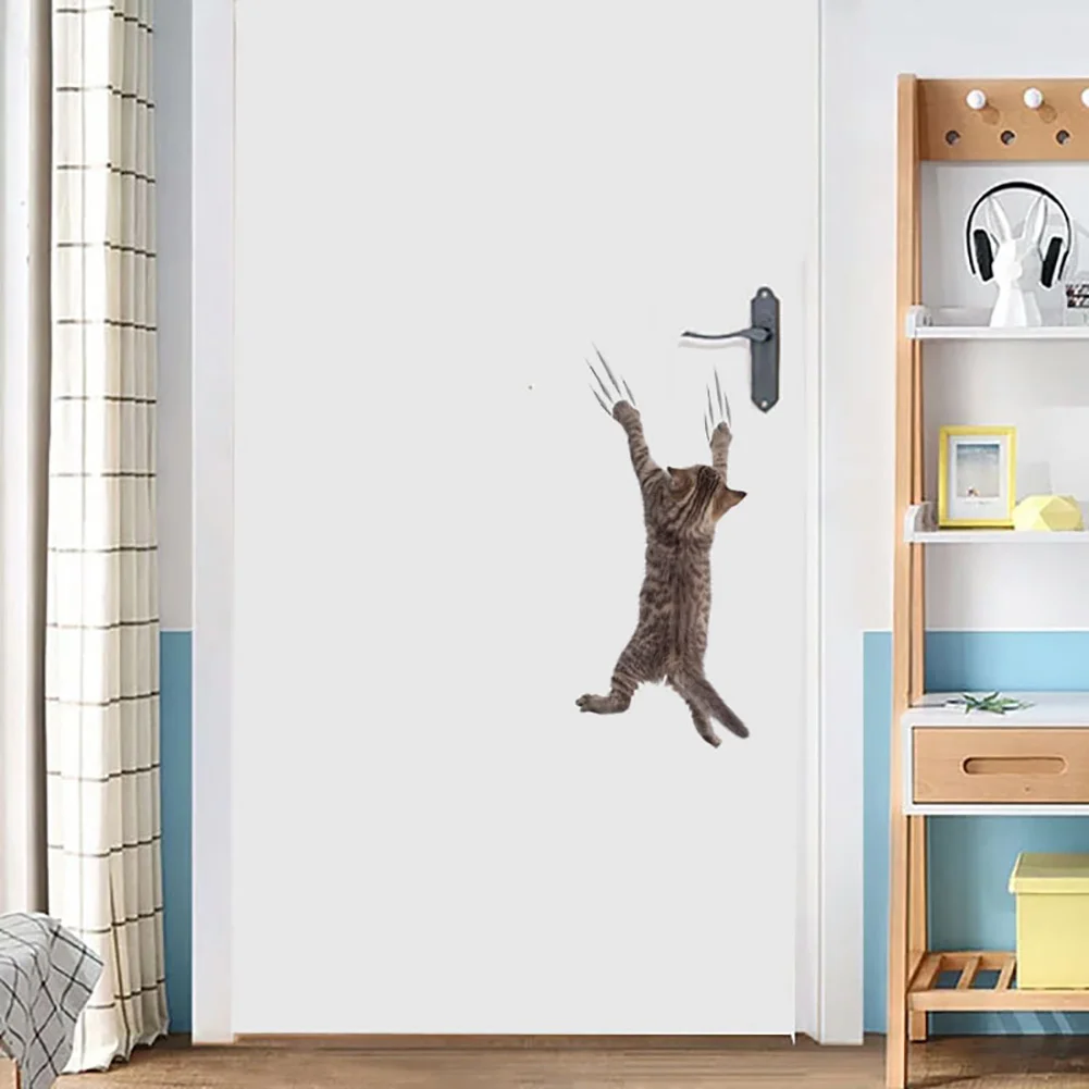 Стикер тоалетна с хубав модел Котка от карикатура, PVC, Колоритен Стикер на стената във формата на самолет с котка, Плакат с животни за баня, Интериор на дома врати, шкаф Изображение 3