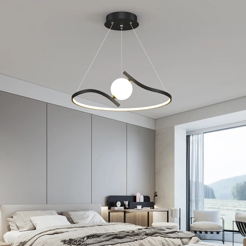 Окачен лампа Led Art Chandelier Light Room Decor Трапезария модерен изчистен скандинавски 2023new луксозна атмосфера спалня Изображение 1
