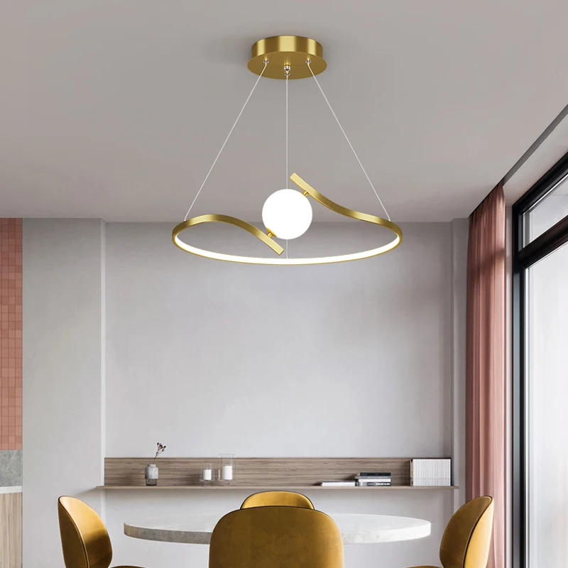 Окачен лампа Led Art Chandelier Light Room Decor Трапезария модерен изчистен скандинавски 2023new луксозна атмосфера спалня Изображение 4