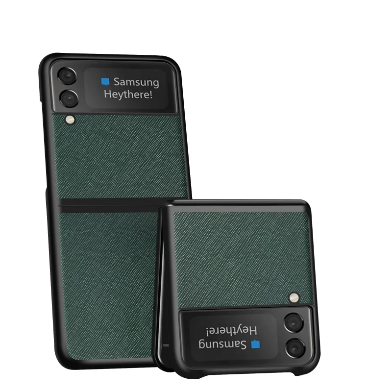 Бизнес Минимален Обикновен калъф-книжка с кръстосани закопчалка за Samsung Galaxy Z Flip 3 4 Z Fold3 Z Fold 4 5g, Ултратънък калъф със защита от падане Изображение 1