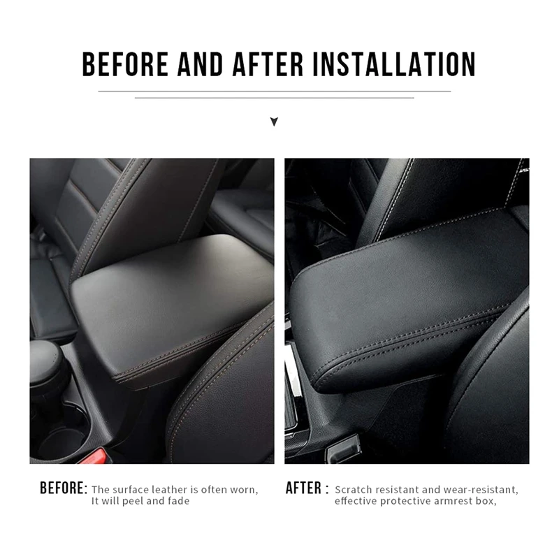 Автомобилна кожена подплата на централната конзола, Подлакътник, Защитен калъф за Mazda CX-5 2018 2019 Изображение 2