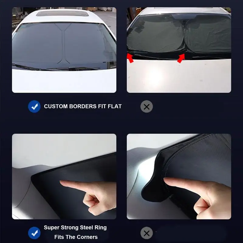 Автомобилни щори на предното стъкло Утолщают многослоен UV-рефлектор Защита на вътрешността на колата от слънцето Блокира ултравиолетовите лъчи за кола Изображение 2
