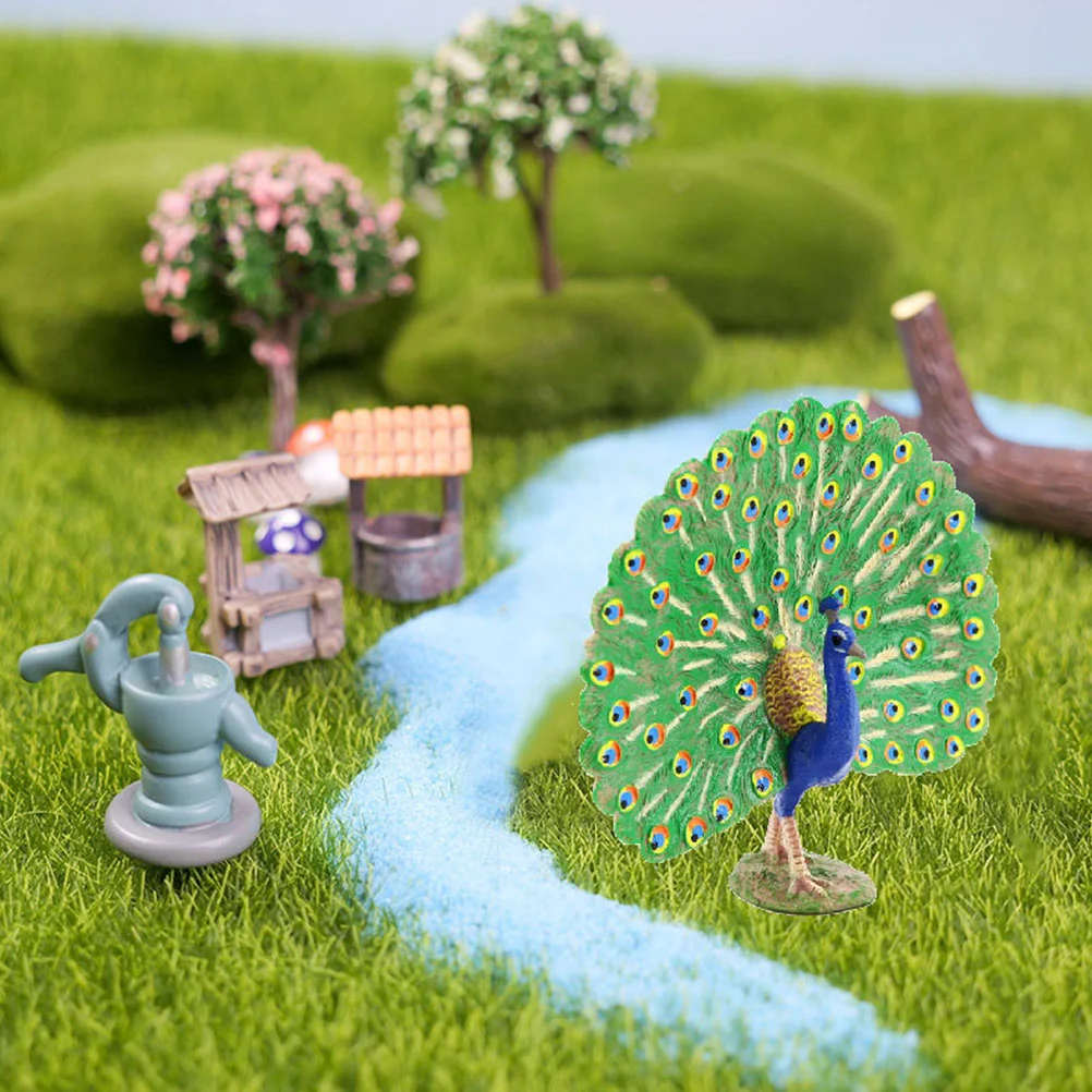 Мини-играчки За деца, декорация във формата на изкуствено Павлина, имитирующее украса за дома, имитирующая модел от PVC, очарователен дете Изображение 4