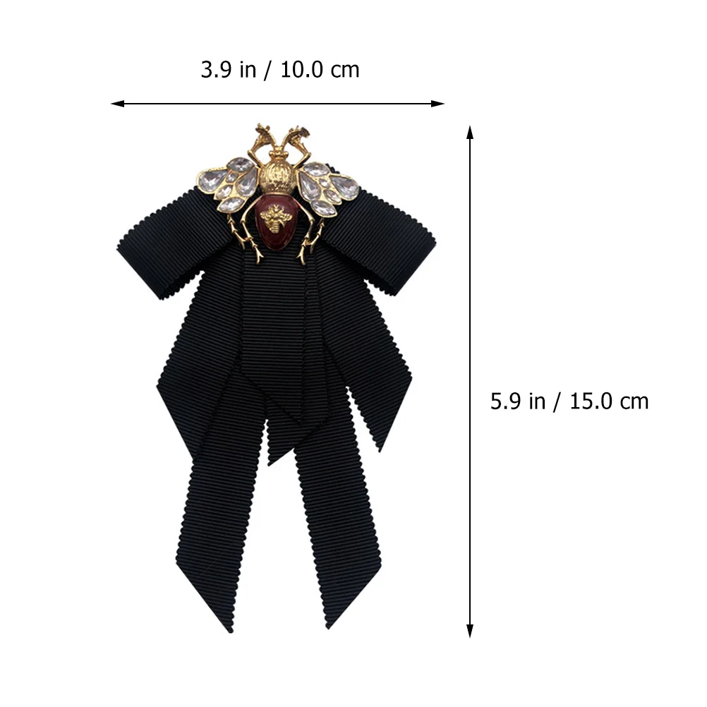 Дамски брошка-пеперуда, жени, предварително завязанная на шията, Аксесоари за дрехи в стил Ретро с пчела, Аксесоари за дрехи, черни костюми Изображение 1