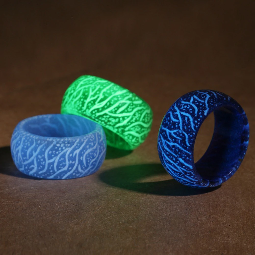 Модерен Цветен Светлинен пръстен от смола, Женски Мъжки Луминесцентни Светещи пръстени, бижута, светещи в тъмното, пръстен на пръст, на пръстени за пръстените Изображение 0