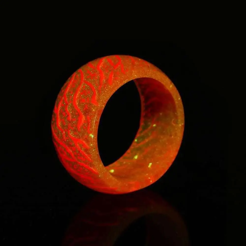 Модерен Цветен Светлинен пръстен от смола, Женски Мъжки Луминесцентни Светещи пръстени, бижута, светещи в тъмното, пръстен на пръст, на пръстени за пръстените Изображение 3