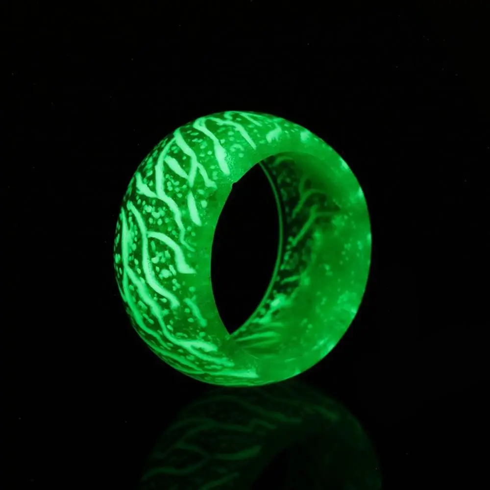 Модерен Цветен Светлинен пръстен от смола, Женски Мъжки Луминесцентни Светещи пръстени, бижута, светещи в тъмното, пръстен на пръст, на пръстени за пръстените Изображение 4