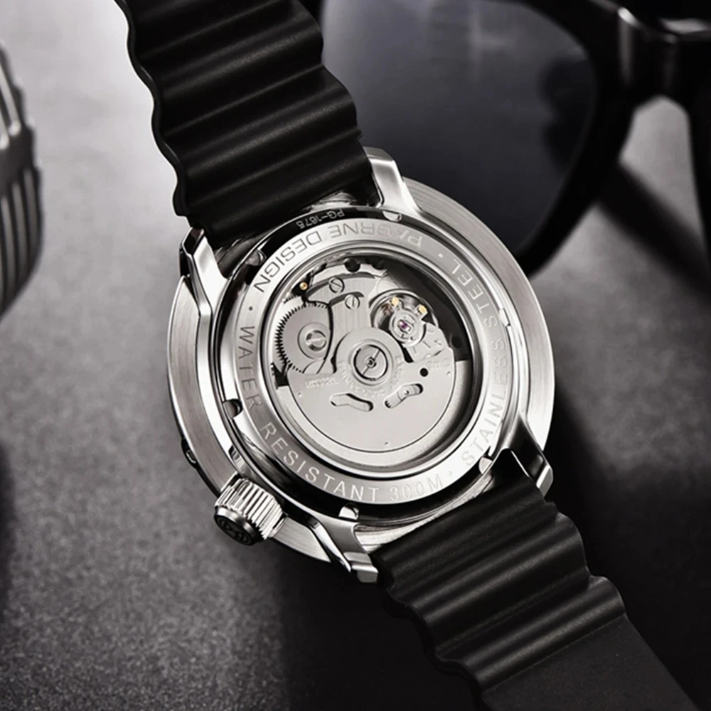 PAGANI DESIGN Луксозни Мъжки Оригинални автоматични механични часовници NH35 45 мм, син сапфир Водоустойчива гумена каишка 1765Relogios Masculino Изображение 5