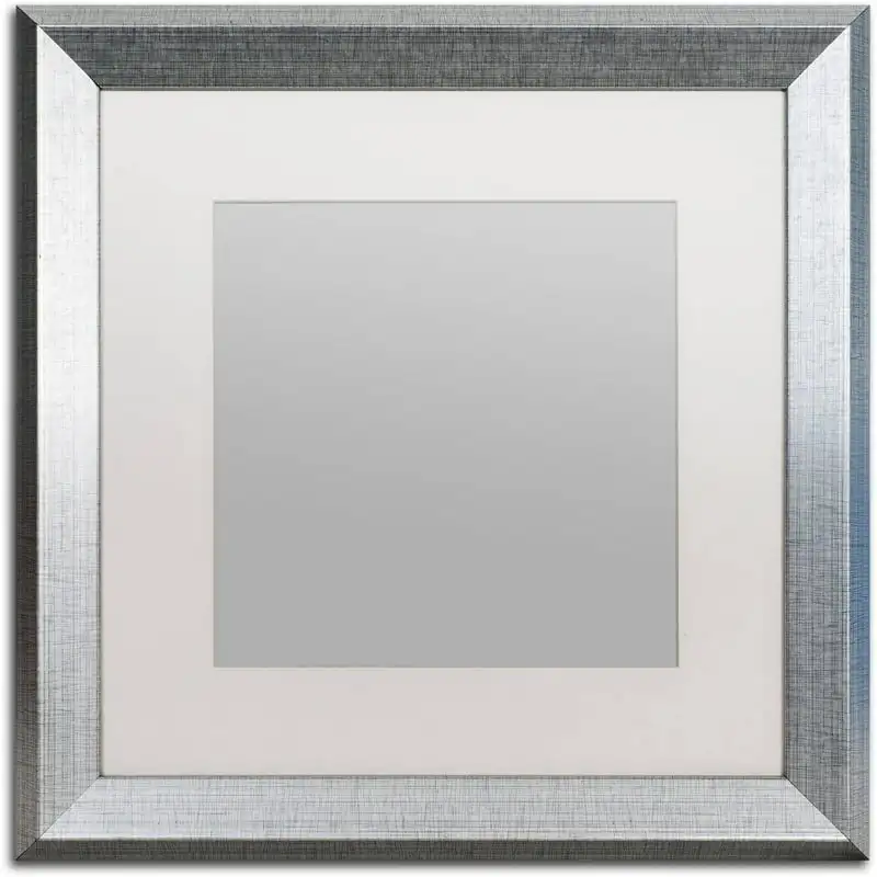 Сверхпрочная сребърна рамка за снимки от 16x16 с бял мат 11x11 Изображение 0