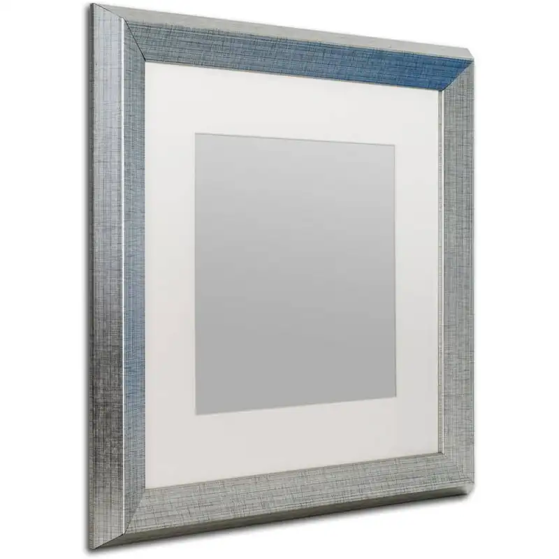 Сверхпрочная сребърна рамка за снимки от 16x16 с бял мат 11x11 Изображение 1
