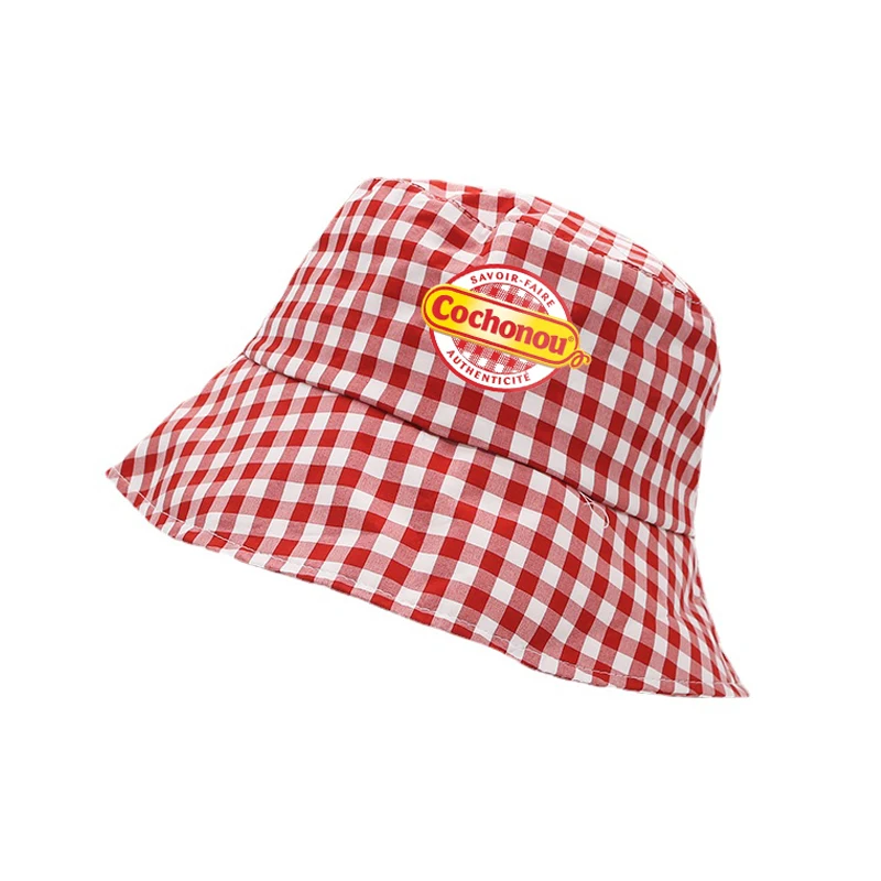 Красиви шапки-боб Кочону, Червено каре шапки-кофи за мъже и жени, Унисекс, Дишаща Градинска Солнцезащитная шапка, Панама, Рибарски шапки Изображение 0