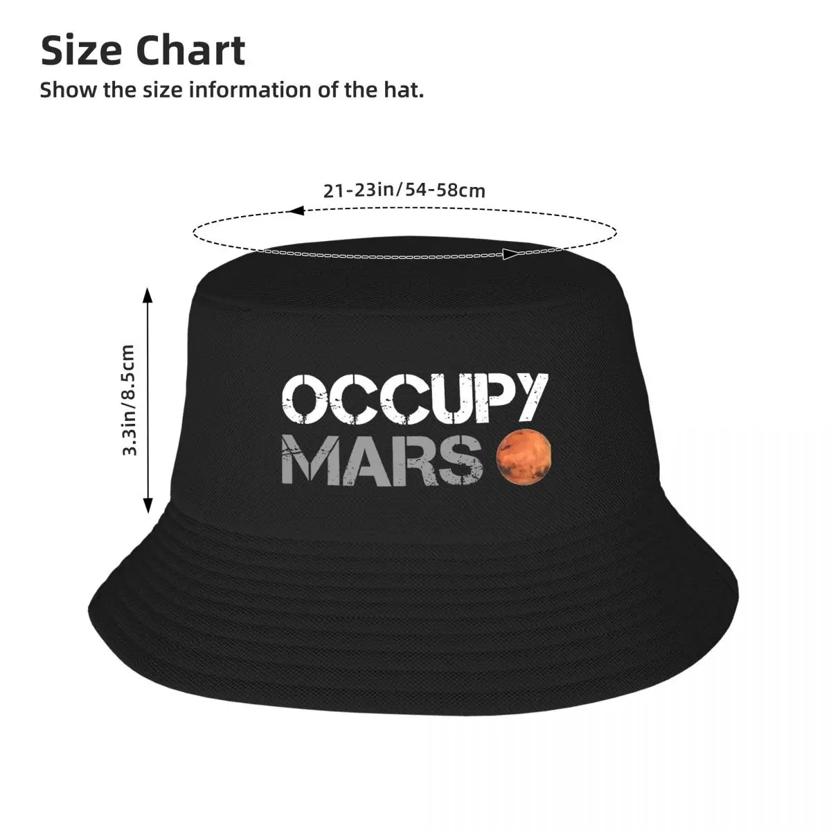 Нова Лятна панама в минималистичном дизайн Occupy Марс за унисекс SpaceX Elon Musk, Градинска Сгъваема Риболовна шапка-боб за момичета и момчета, Солнцезащитная шапка Изображение 2