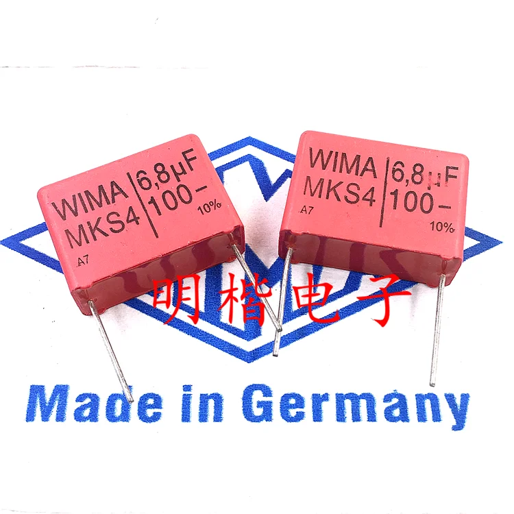 Безплатна доставка и 2 бр./5 бр., кондензатор WIMA Germany MKS4 100V 6,8 icf 100V685 6U8 P = 22,5 mm Изображение 0
