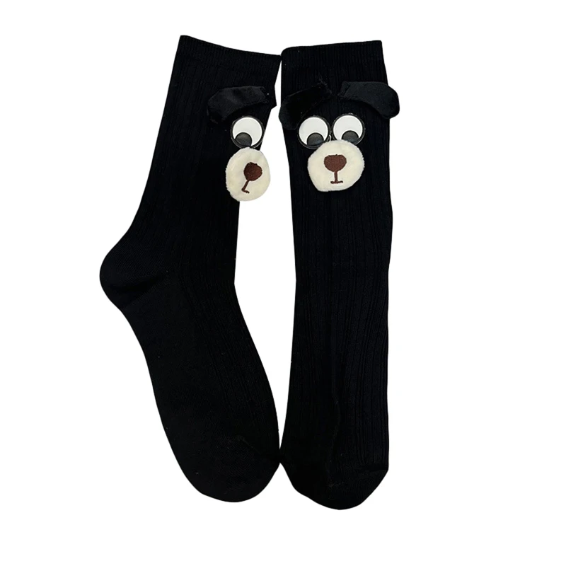 Дамски забавни чорапи-тръба, Чорапи за екипажа със сладък анимационен куче, Ластични чорапи за разходка, магазини за дрехи Изображение 1