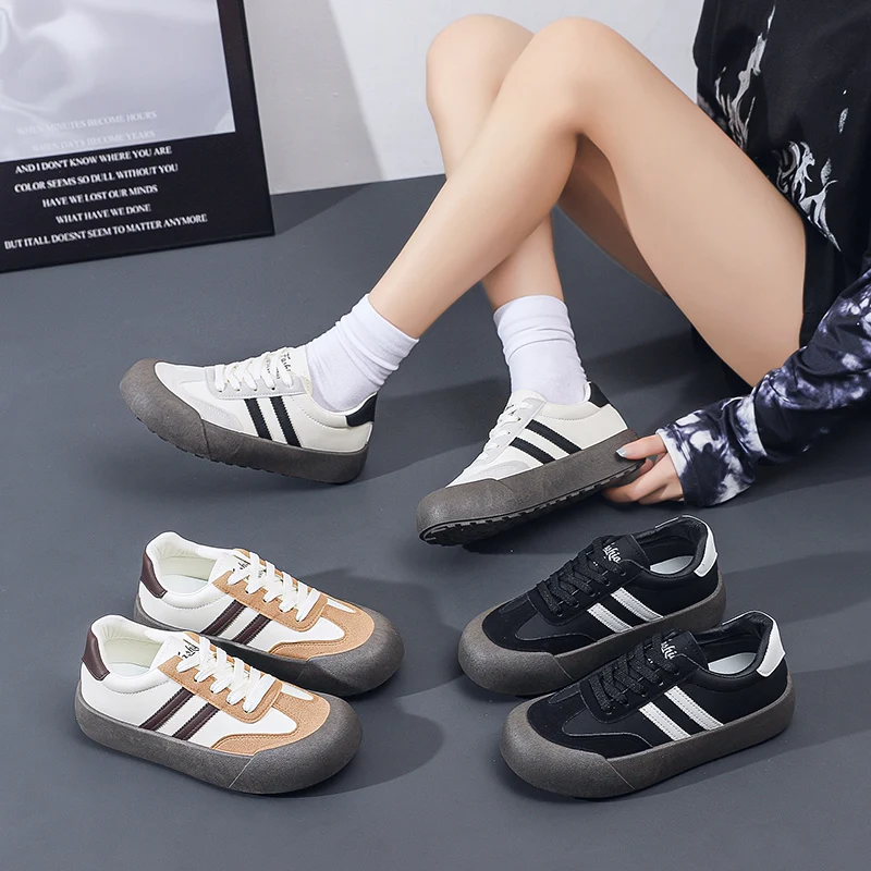 Дамски обувки Dexun, Новост есента 2023, черно-бели маратонки в ретро стил, Универсални ежедневни спортни обувки Forrest Gump, якета Изображение 5