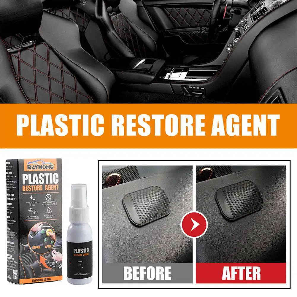 Комплект за възстановяване на пластмаса в колата, препарат за почистване на пластмаса, средство за прилагане на ваденки на автомобилна кожа за интериора и екстериора на O1N1 Изображение 0