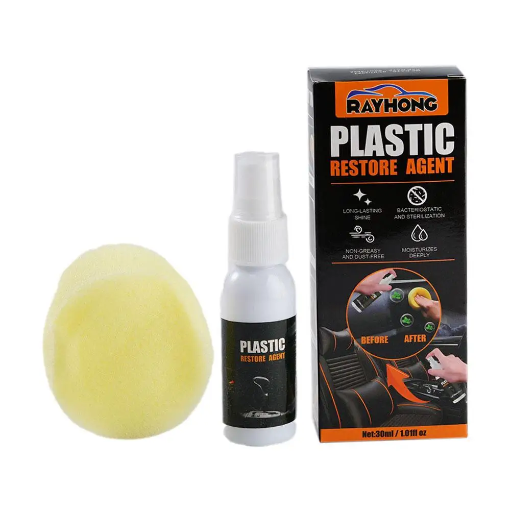 Комплект за възстановяване на пластмаса в колата, препарат за почистване на пластмаса, средство за прилагане на ваденки на автомобилна кожа за интериора и екстериора на O1N1 Изображение 3